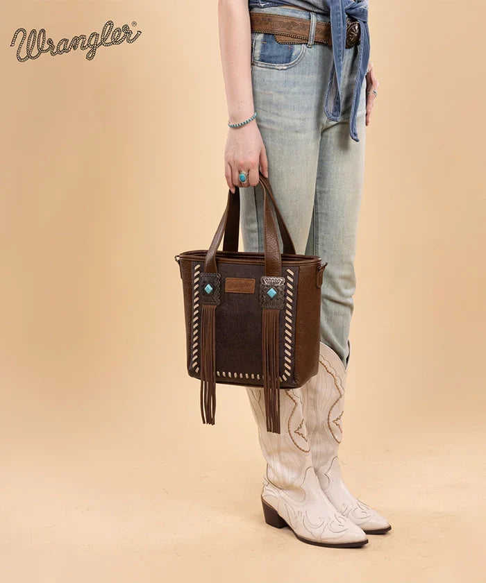 Wrangler Tooled Fringe Concealed Carry Purse