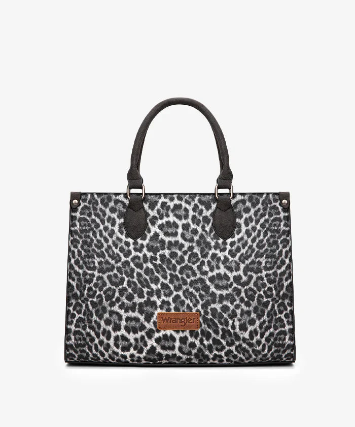 Wrangler Western All-over Leopard Print Wide Tote Bag