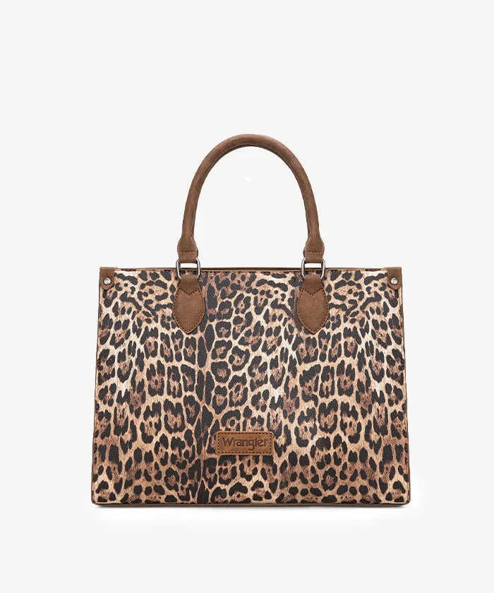 Wrangler Western All-over Leopard Print Wide Tote Bag