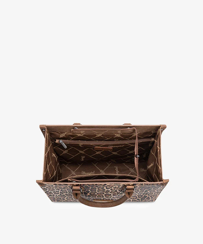 Wrangler Western All-over Leopard Print Wide Tote Bag