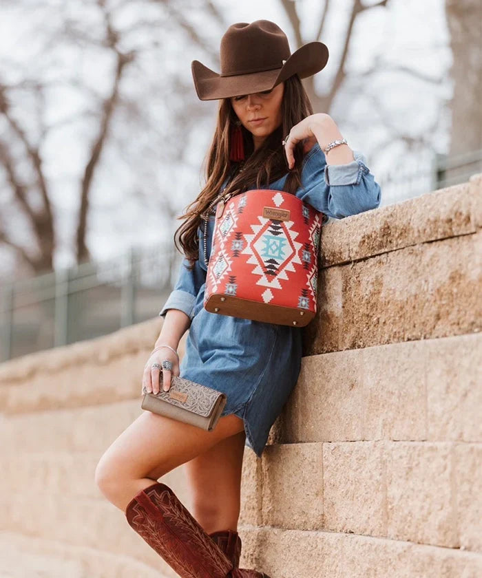 Wrangler Dual Sided Print Canvas Shoulder Bag